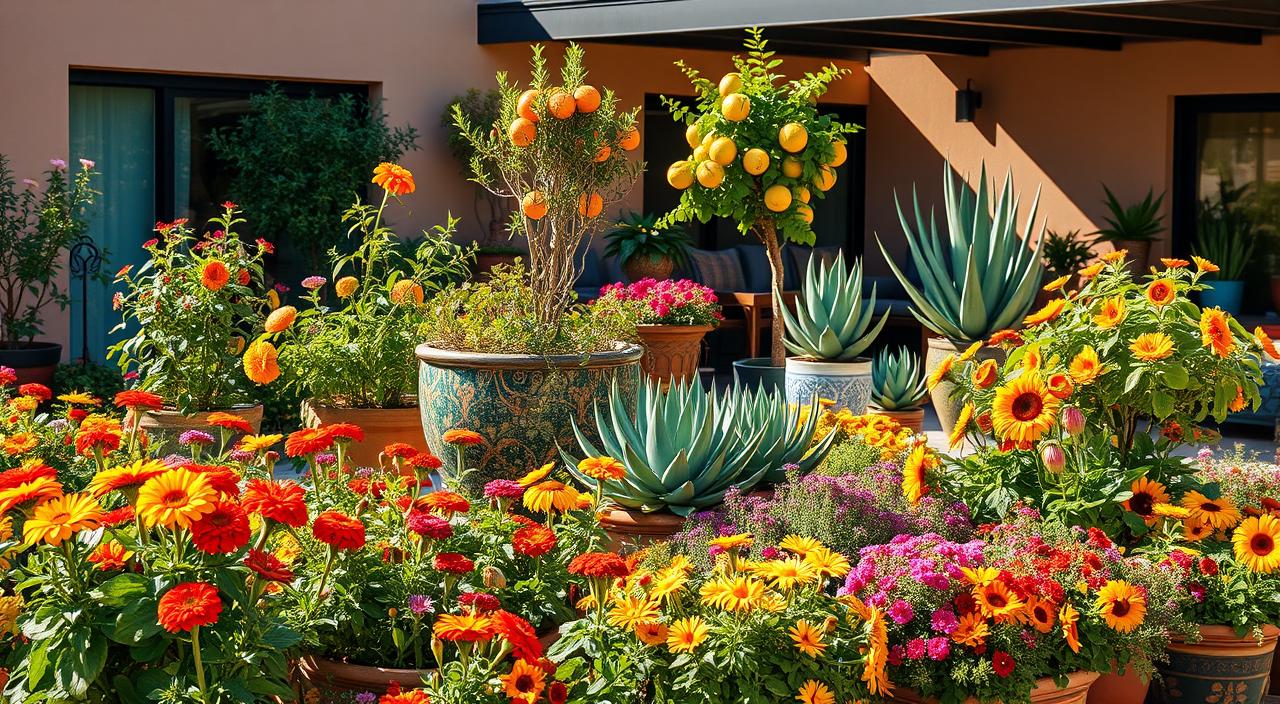 Plantas de sol pleno para vasos